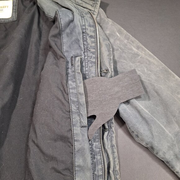 Old Navy Mens Size Large Utility Field Jacket Coat Charcoal Functional Fashion - Picture 6 of 11